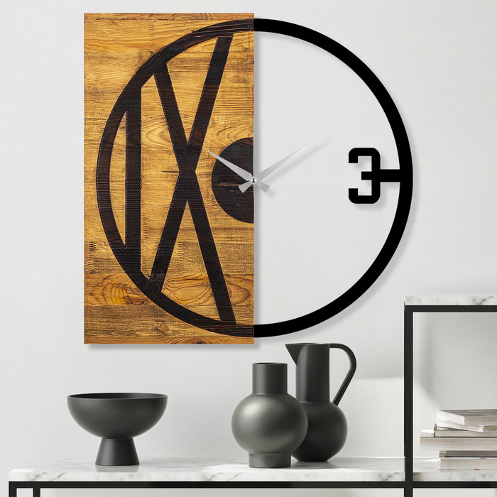 Wallity Wooden Clock 24 Nogal y Negro Wallity Wooden Clock 24 Nogal y Negro